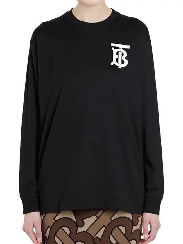 TB Monogram Motif Long Sleeve T-Shirt Black - BURBERRY - BALAAN 2