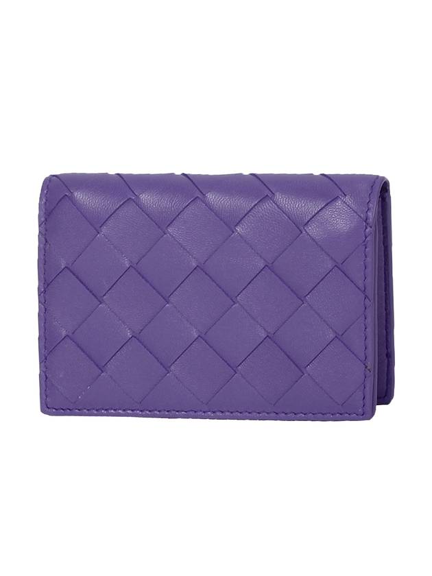 Intrecciato Flap Business Card Wallet Purple - BOTTEGA VENETA - BALAAN 1