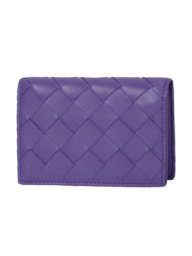 Intrecciato Flap Business Card Wallet Purple - BOTTEGA VENETA - BALAAN 1