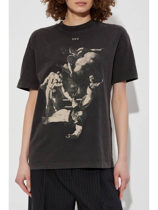 Off-White T-shirt With Print, Women's, Grey - OFF WHITE - BALAAN 3