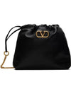 V Logo Signature Leather Bucket Bag Black - VALENTINO - BALAAN 2