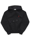 Heart Logo Cotton Hoodie Black - AMI - BALAAN 2