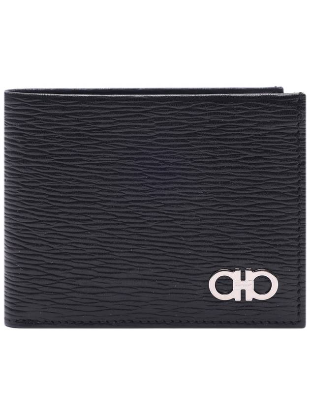 Gancini Half Wallet Black - SALVATORE FERRAGAMO - BALAAN 3