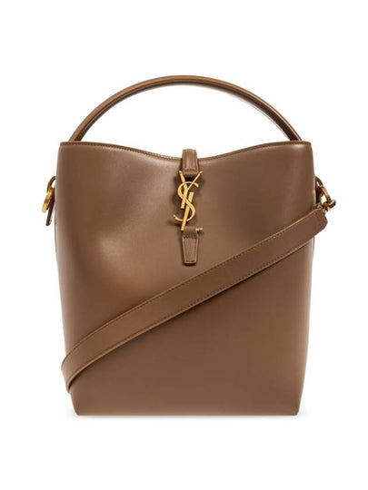 Le 37 Leather Bucket Bag Brown - SAINT LAURENT - BALAAN 2