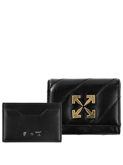 Jitney Arrow Leather Half Wallet Black - OFF WHITE - BALAAN 2