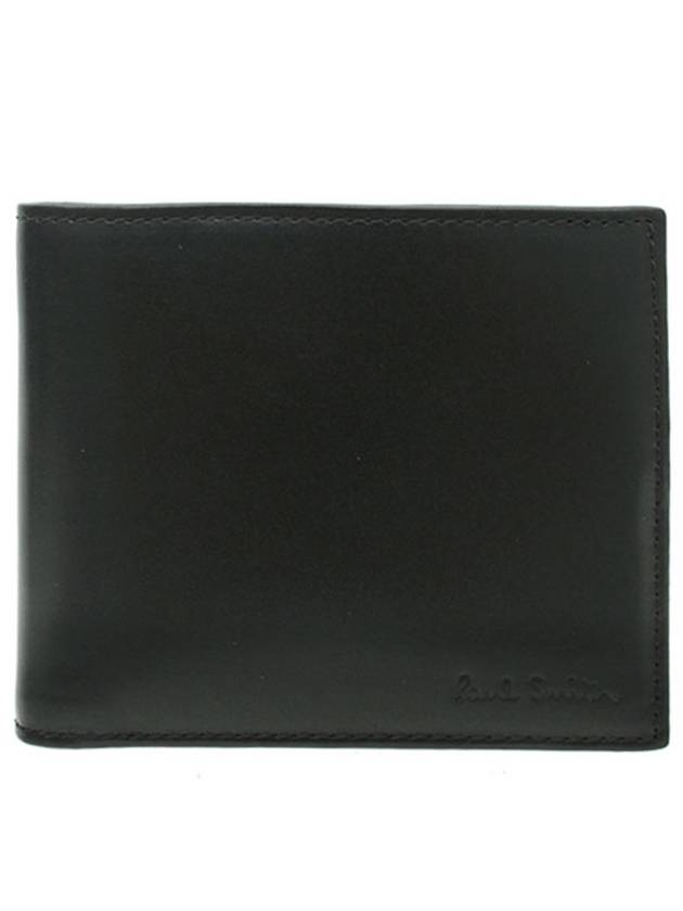 Men's Logo Signature Stripe Leather Half Wallet Black - PAUL SMITH - BALAAN 3