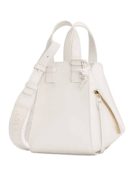 Compact Hammock Satin Calfskin Tote Bag White Glaze - LOEWE - BALAAN 1