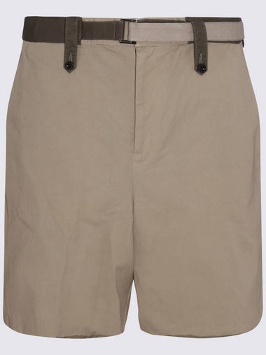 Sacai Khaki Cotton Shorts - SACAI - BALAAN 1