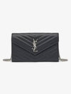 Cassandre Matelasse Chain Cross Bag In Grain de Poudre Embossed Leather Black - SAINT LAURENT - BALAAN 2