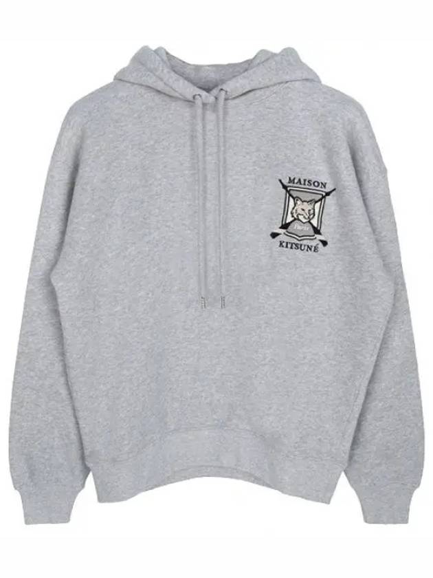 College Fox Embroidered Comfort Hoodie Grey - MAISON KITSUNE - BALAAN 2