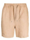 Embroidered Pony Logo Prepster Linen Shorts Brown - POLO RALPH LAUREN - BALAAN 2