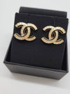 earrings metal diamante gold black crystal - CHANEL - BALAAN 7