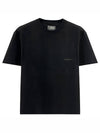 Leather Patch Round Short Sleeve T-Shirt Black - WOOYOUNGMI - BALAAN 2