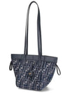 Origami Small FF Chenille Bucket Bag Dark Blue - FENDI - BALAAN 5