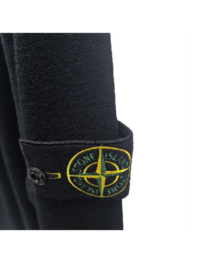 503A1 Stretch RWS Wool Knit Cardigan Black - STONE ISLAND - BALAAN 4