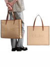 Large Cabas Raffia Effect Textile Celine Embroidery Tote Bag Natural - CELINE - BALAAN 2