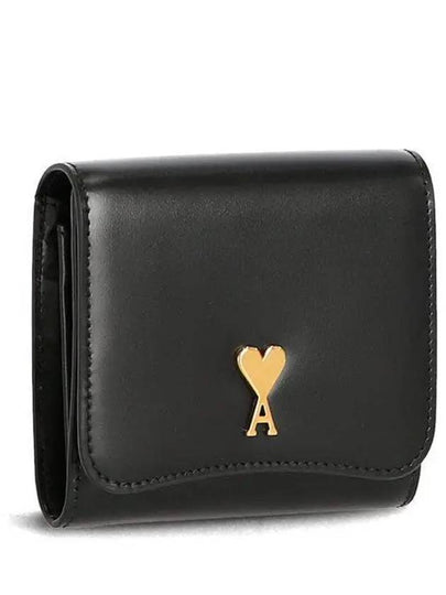 Heart Logo Flap Card Wallet Black - AMI - BALAAN 2