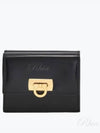 Gancini Compact Half Wallet Black - SALVATORE FERRAGAMO - BALAAN 2