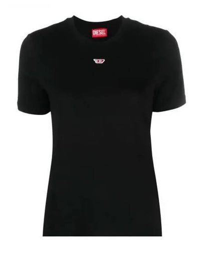 T Reg D Regular Fit Cotton Short Sleeve T-Shirt Black - DIESEL - BALAAN 2