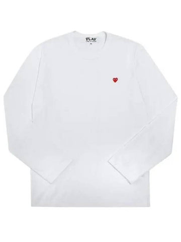 AX T308 051 2 P1T308 AZ Small Red Heart Waffen Long Sleeve T Shirt 1338712 - COMME DES GARCONS - BALAAN 1