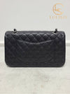 Used luxury goods Lewis It Black caviar silver classic flap shoulder bag medium size 28 - CHANEL - BALAAN 6