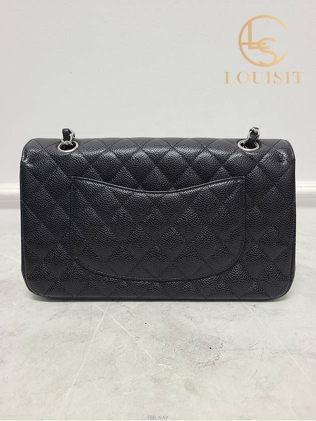 Used luxury goods Lewis It Black caviar silver classic flap shoulder bag medium size 28 - CHANEL - BALAAN 6