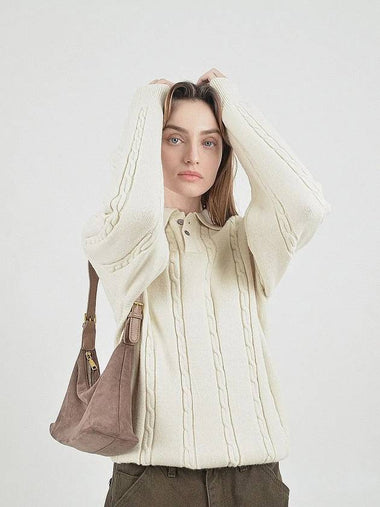 Modal Cable Collar Knit Cream - CHANCE'S NOI - BALAAN 1