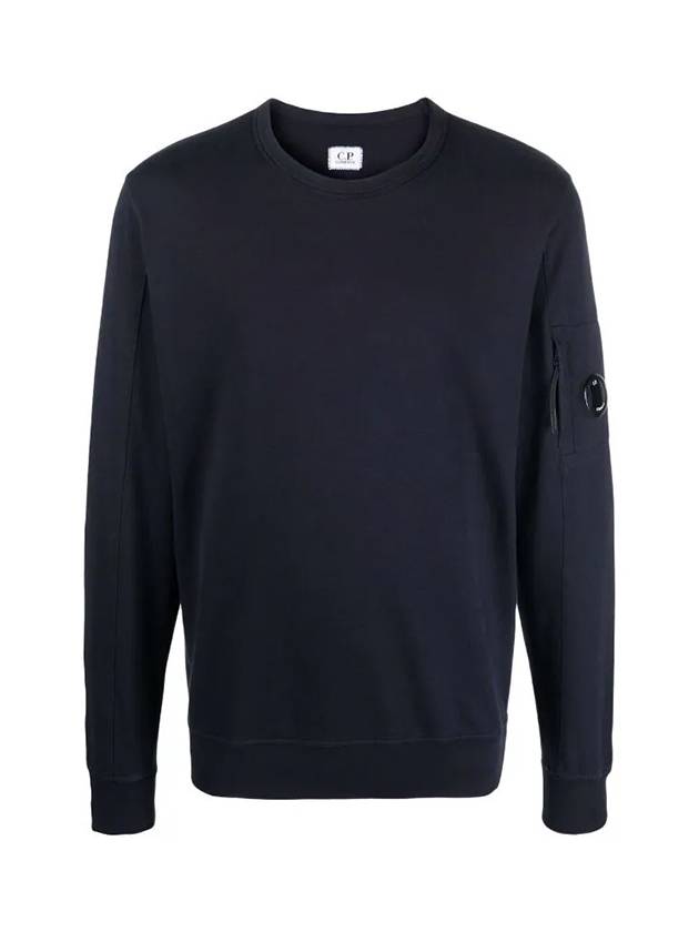 Men's Lens Wappen Cotton Knit Top Navy - CP COMPANY - BALAAN.