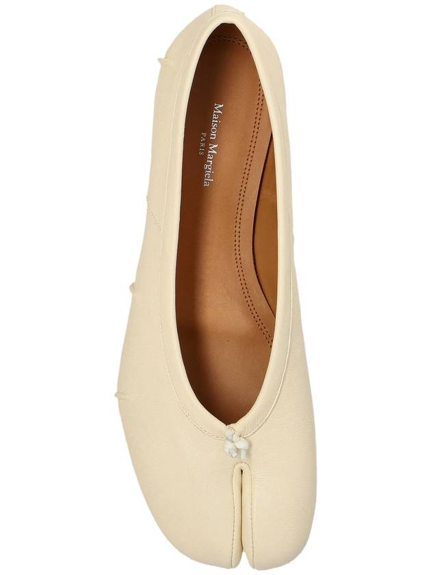 Maison Margiela Leather Ballerinas, Women's, Cream - MAISON MARGIELA - BALAAN 6