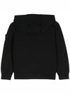 Kids Wappen Patch Zip-Up Hoodie Black - STONE ISLAND - BALAAN 4