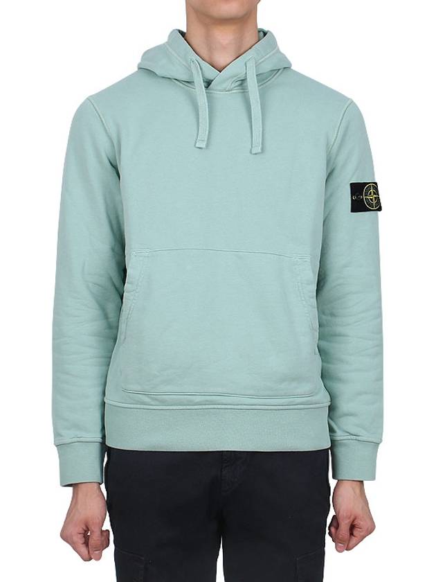 Logo Patch Drawstring Hoodie Green - STONE ISLAND - BALAAN 2