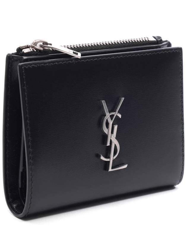 Monogram Half Wallet Black - SAINT LAURENT - BALAAN 4