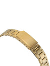 Square Plated Metal Analog Watch Gold - CASIO - BALAAN 4