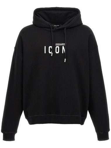 Icon Relax Fit Hoodie Sweatshirt Black - DSQUARED2 - BALAAN 1