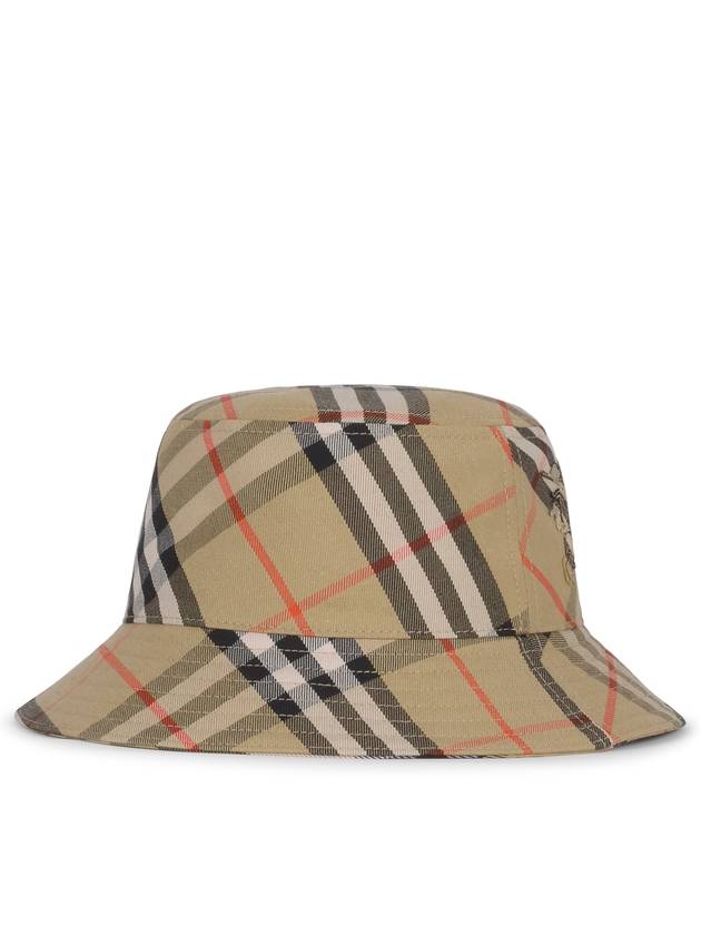 Check Cotton Blend Bucket Hat Beige - BURBERRY - BALAAN 3