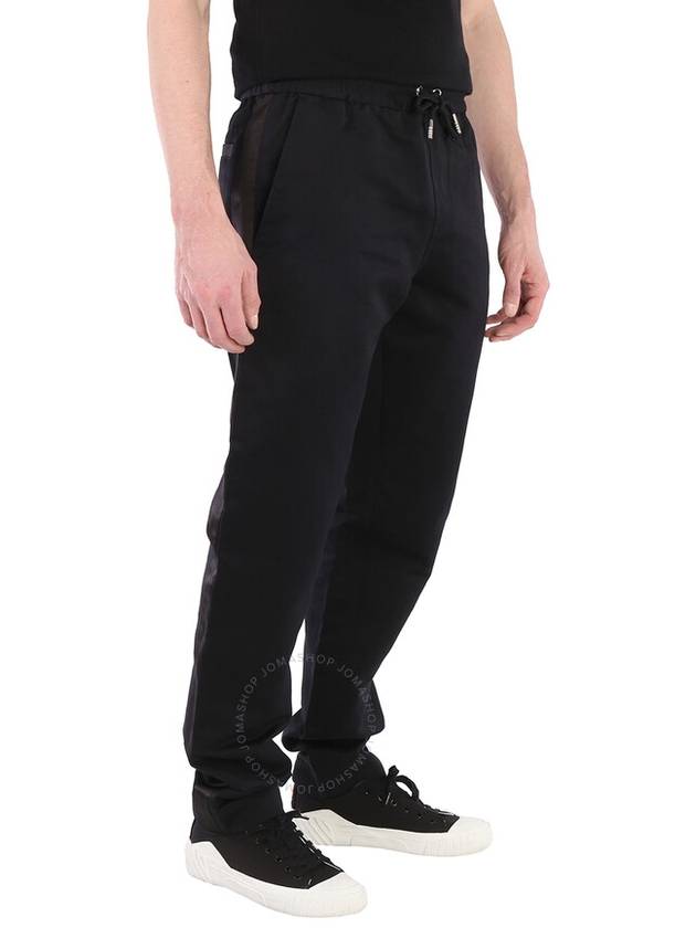 Linen Cotton Jogger Track Pants Black - BURBERRY - BALAAN 3