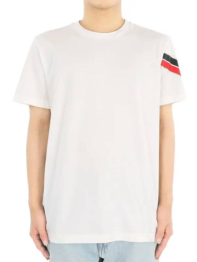 Men s Shoulder Stripe Short Sleeve Ivory 8C00029 89AKK 032 - MONCLER - BALAAN 2