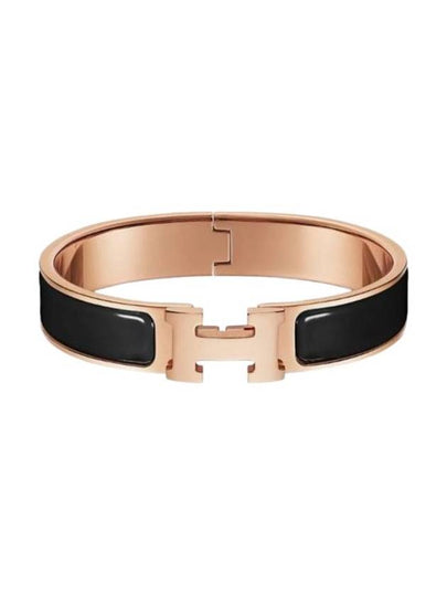 Clic H Bracelet Rose Gold Noir - HERMES - BALAAN 2