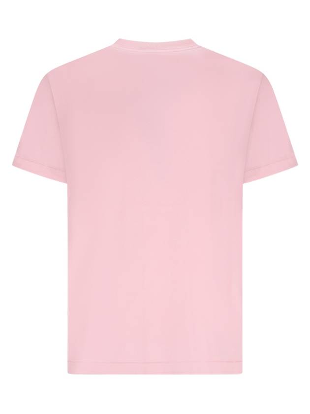 Logo Patch Short Sleeves T-Shirt Pink - STONE ISLAND - BALAAN 3