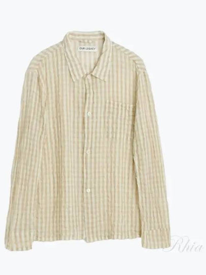 Box Basque Seersucker Check Long Sleeve Shirt Yellow Cream - OUR LEGACY - BALAAN 2