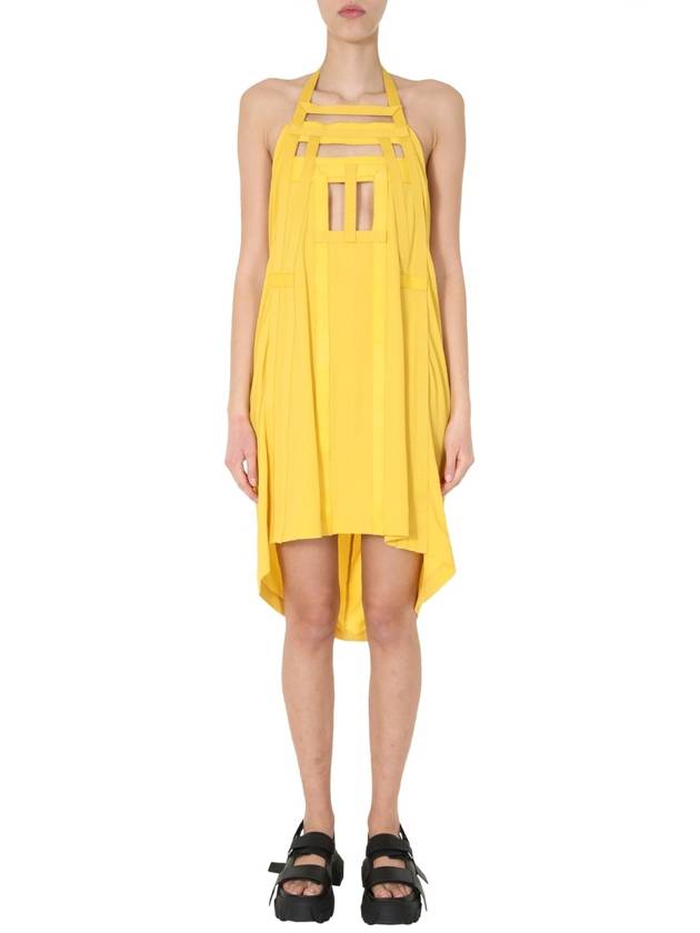 Women's Halterneck Midi Dress Yellow - RICK OWENS - BALAAN 4