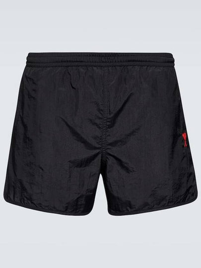 Heart Logo Swim Shorts Black - AMI - BALAAN 2