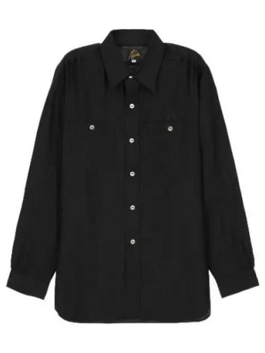 Linen Canvas Work Shirt Black OT206BLACK - NEEDLES - BALAAN 1