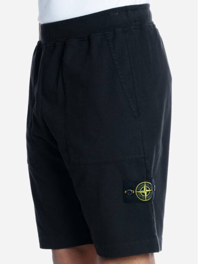 Compass Badge Track Shorts Black - STONE ISLAND - BALAAN 3