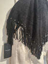 black triangle suede tassel scarf - SAINT LAURENT - BALAAN 7