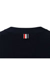 Milano Stitch Sprite Armband Cotton V-neck Cardigan Navy - THOM BROWNE - BALAAN 6