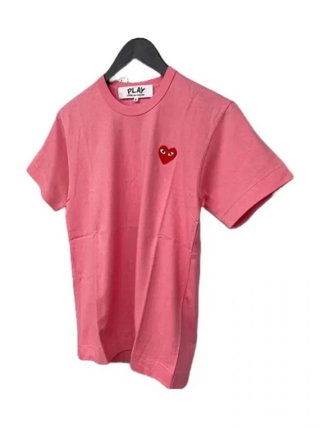 P1T272 000 3 Heart Logo Short Sleeve T Shirt Red Comme des Garcons - COMME DES GARCONS - BALAAN 2