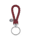 Intrecciato Leather Key Holder Burgundy - BOTTEGA VENETA - BALAAN 2