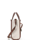 Mini Two-Tone Canvas and Leather Freya Tote Bag Natural Tan - BURBERRY - BALAAN 3