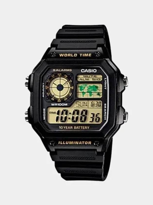 AE 1200WH 1BVDF 1B Digital Square Sports World Time Men s Urethane Watch - CASIO - BALAAN 5